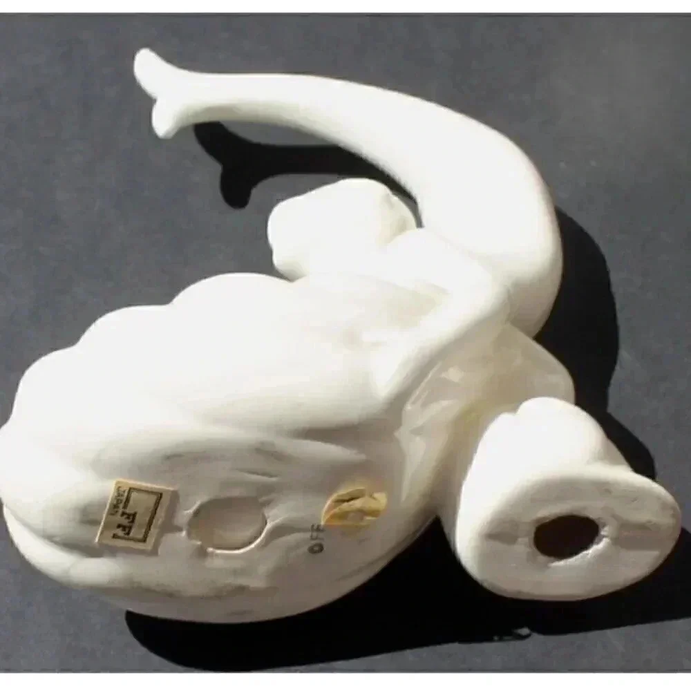 Vtg White Fitz and Floyd Arto Deco Flapper Girl Trinket Soap Dish  Stamped Japan